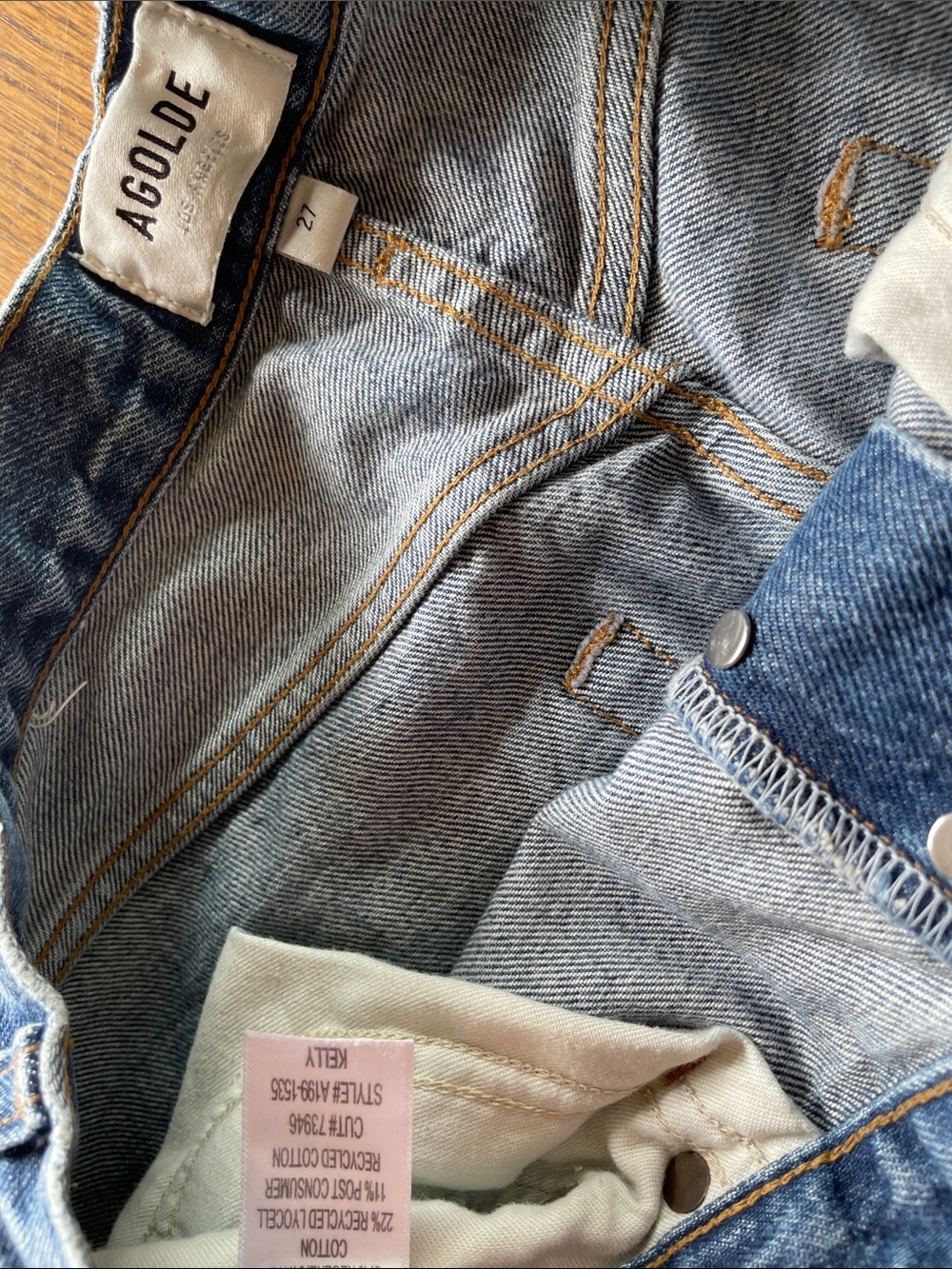 Agolde Kelly Jeans, Essence Wash, size 27 - Picture 7 of 8